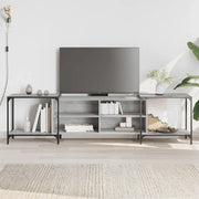 Mobile Porta TV Grigio Sonoma 203x37x50 cm in Legno Multistratocod mxl 133396