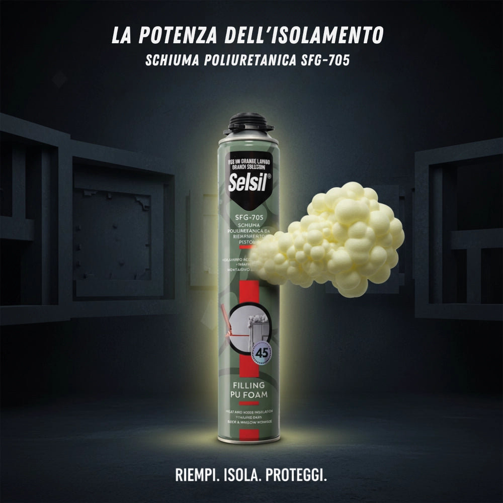 Schiuma poliuretanica da riempimento con pistola adattatore a vite 750 ml