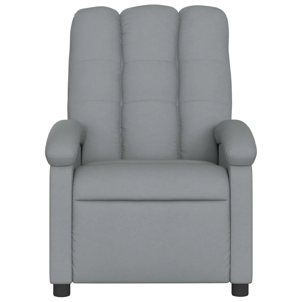 Divano Sedia-Poltrona Reclinabile in Tessuto Grigio Chiaro 304599