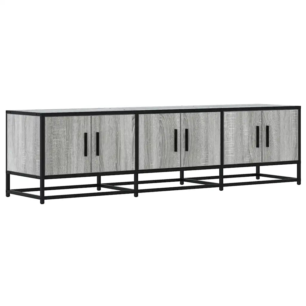 Mobile TV Grigio Sonoma 150x35x41cm in Truciolato e Metallo 848862