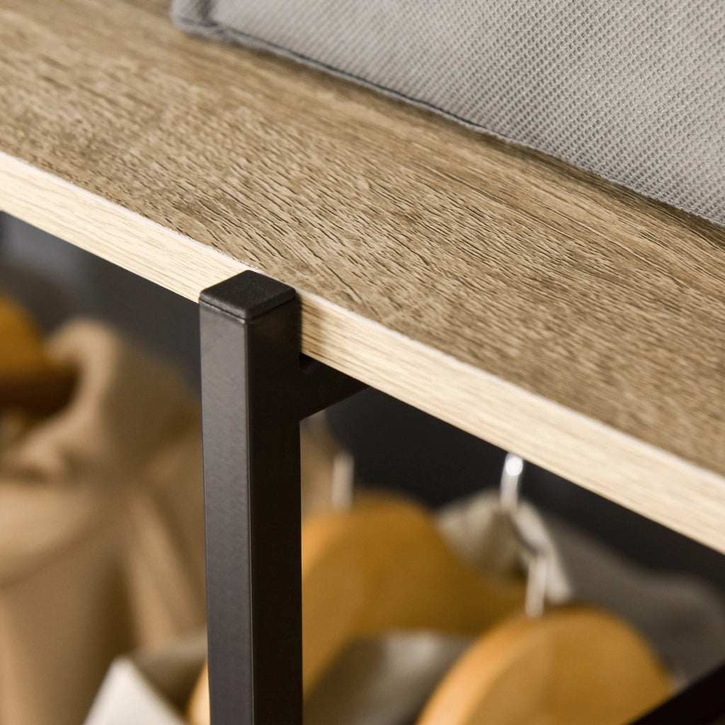 Appendiabiti con ripiani e scaffale ¨C zephmum ¨C 100x46x170,5 cm naturale