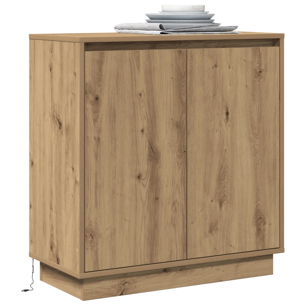 Mobile con LED Rovere Artigianale 71x34,5x75 cm in Legno Ingegnerizzato