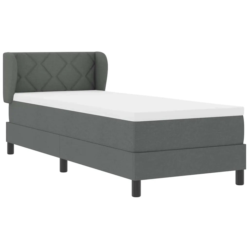 Letto a molle con materasso Grigio scuro 80 x 200 cm Tessuto 3340053