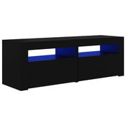 Mobile TV multimediale scaffale per televisione televisore buffet sala da pranzo soggiorno camera da letto con luci a LED 120 x 35 x 40 cm nero 02_0026524