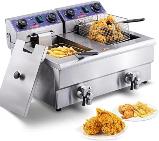 Frittura doppia - Friteuse doppia - Frittura doppia - 52,07 x 56,9 x 35,56 cm - 15,78 kg - Argento