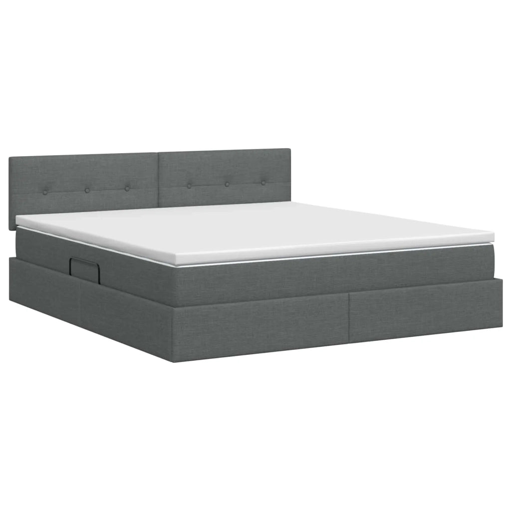 Letto con contenitore e materasso Grigio Scuro 180 x 200 cm 3458638