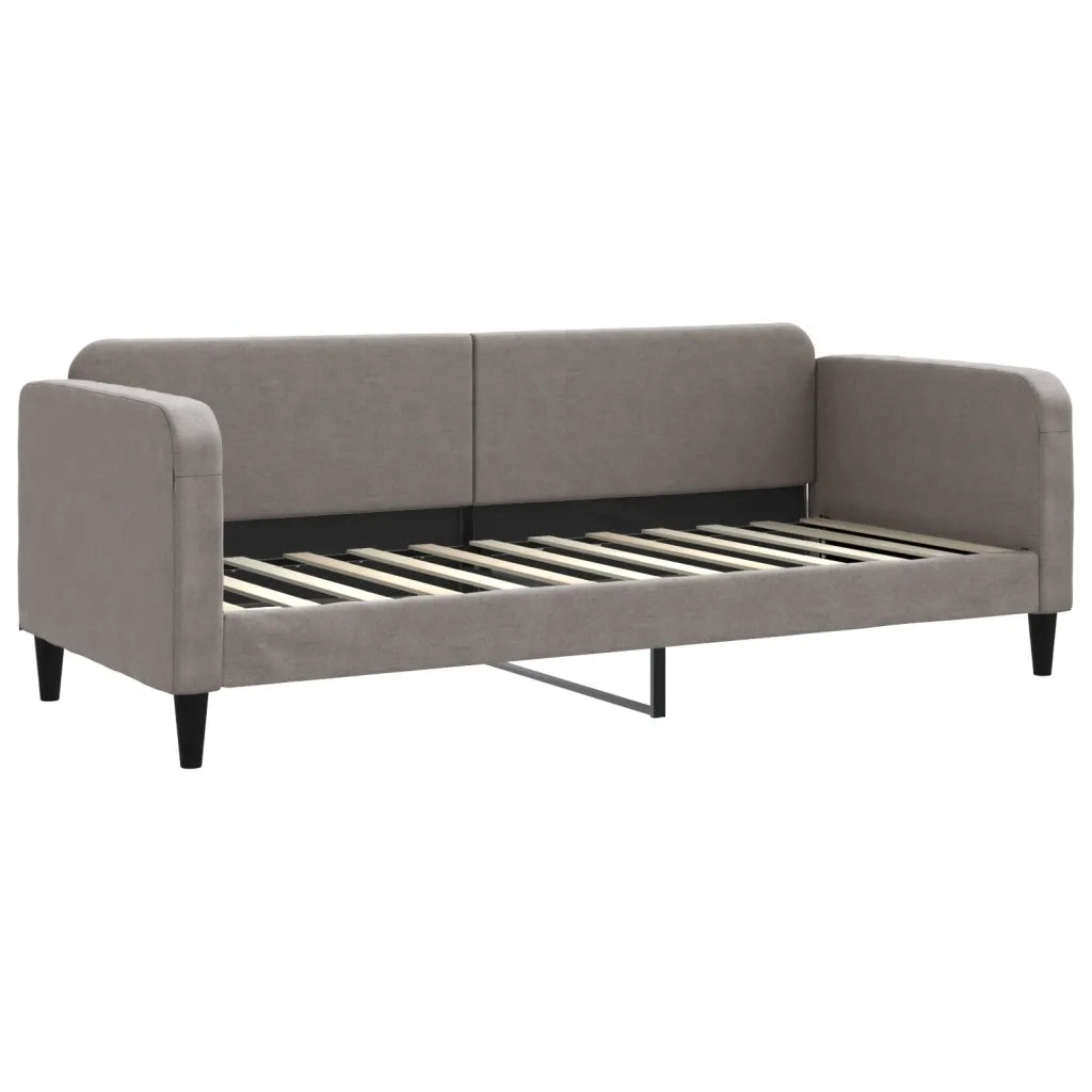 Divano Letto Estraibile con Materassi Tortora 80x200 cm Tessuto