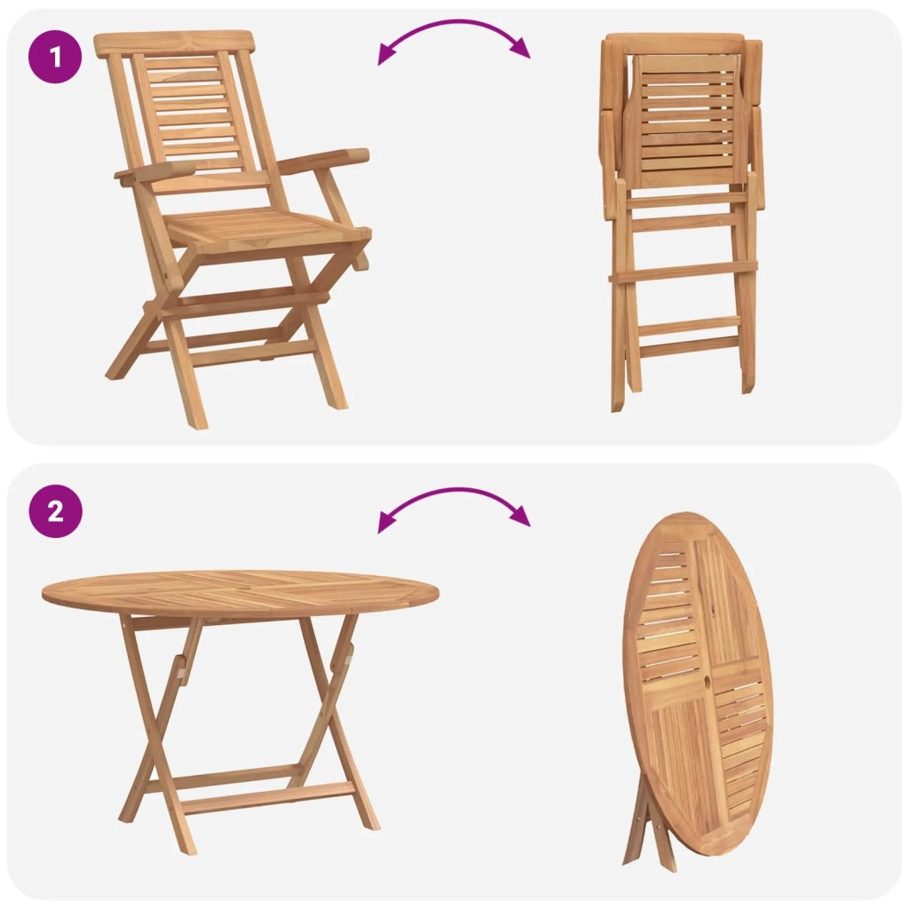 Set da Giardino 5 pz Marrone Legno di teak solido 3437369