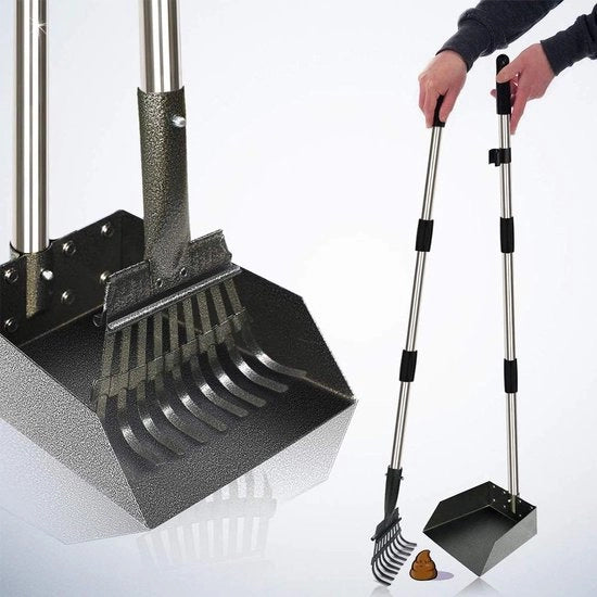 Set di spazzolamento per cani per grandi, medi e piccoli - manico regolabile da 95 cm con lama per rimozione della spazzatura