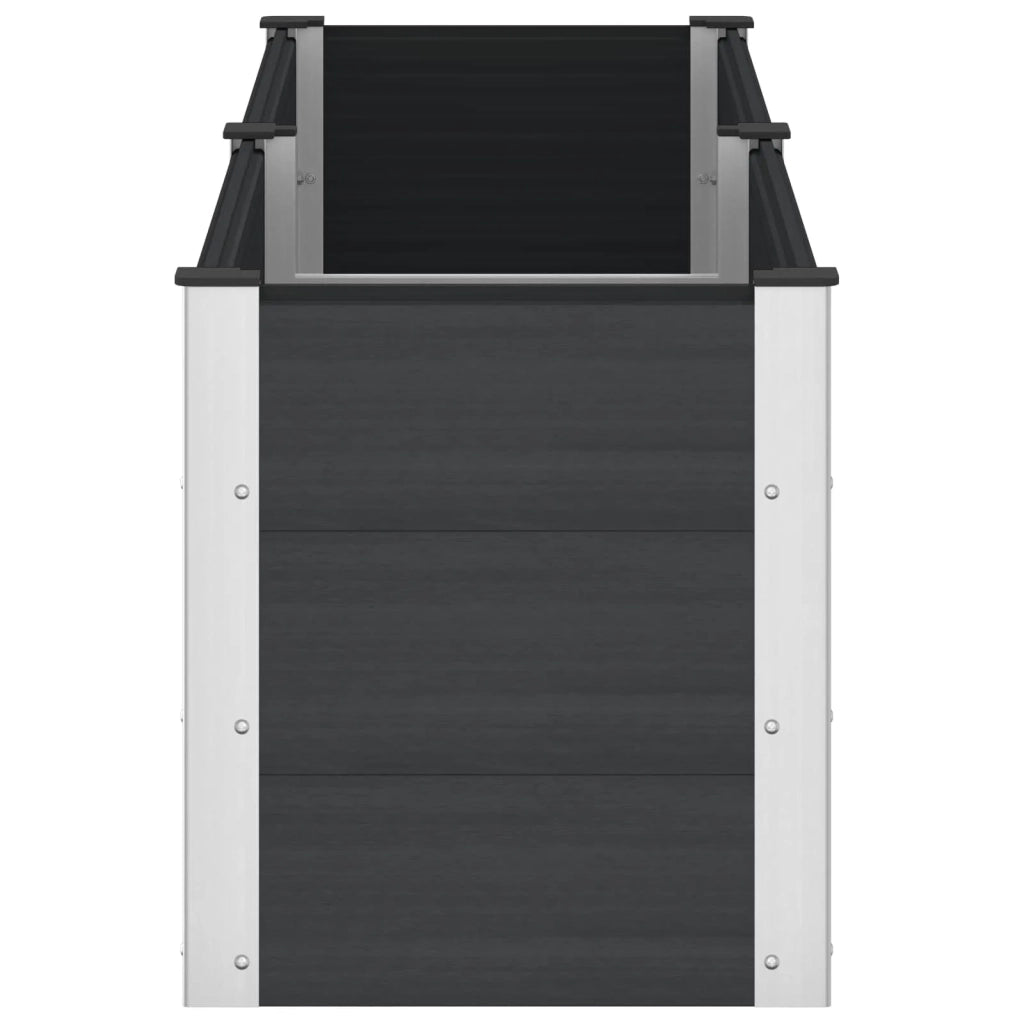 Letto rialzato da giardino Nero 200 x 50 x 54 cm alluminio 42038984