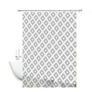 Trade Shop - Tenda Per Doccia Impermeabile Tessuto Pvc 12 Ganci In Plastica Rombi 180x200cm -