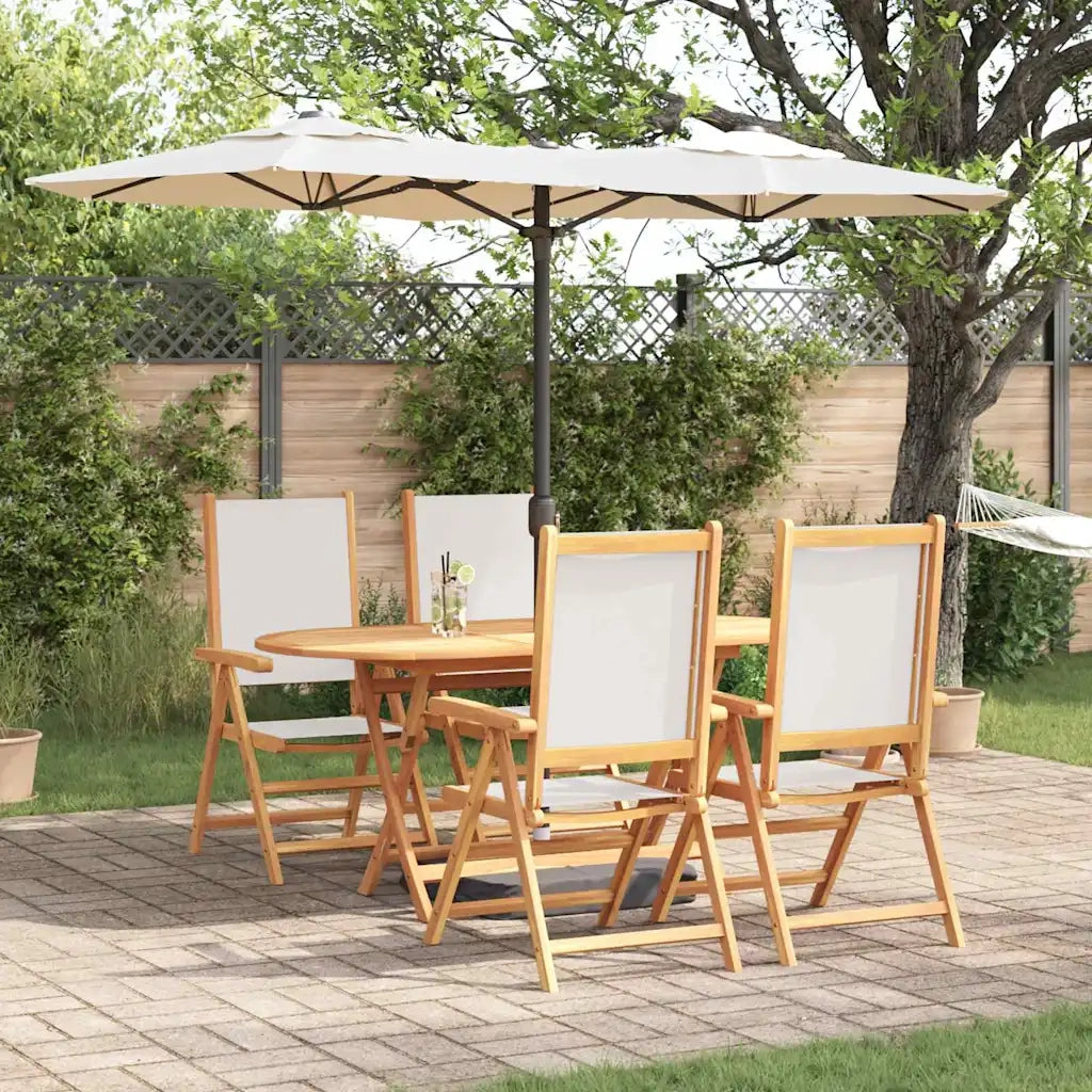 Set da Pranzo per Giardino 5 pcs Bianco Crema