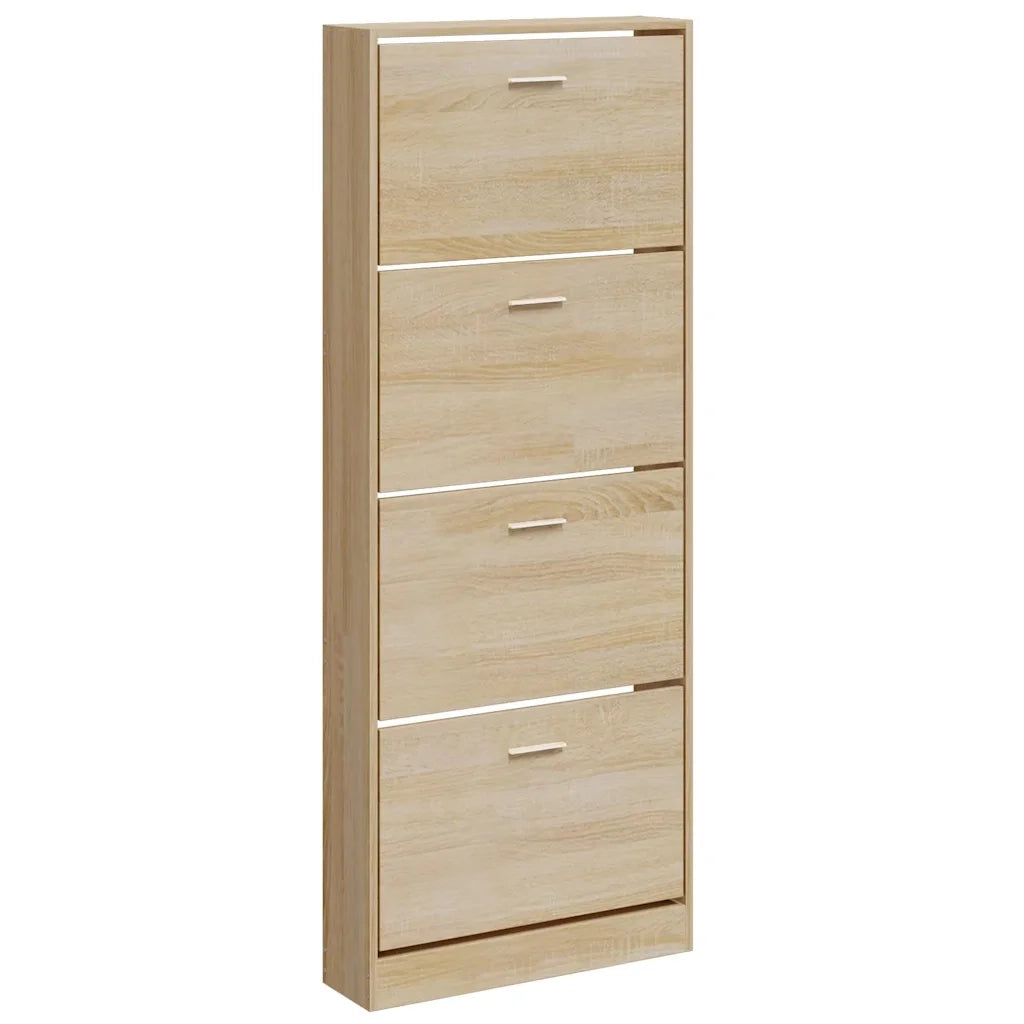 Scarpiera-Scaffale per scarpe Rovere 59x17x150 cm in Legno Multistrato