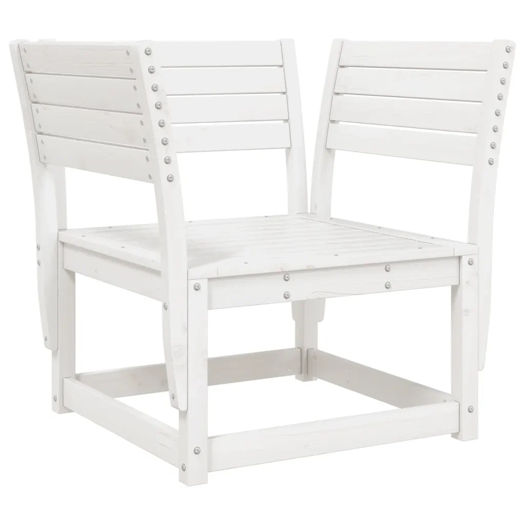 Divano Giardino con Braccioli con Cuscini Legno Pino Bianco 844695