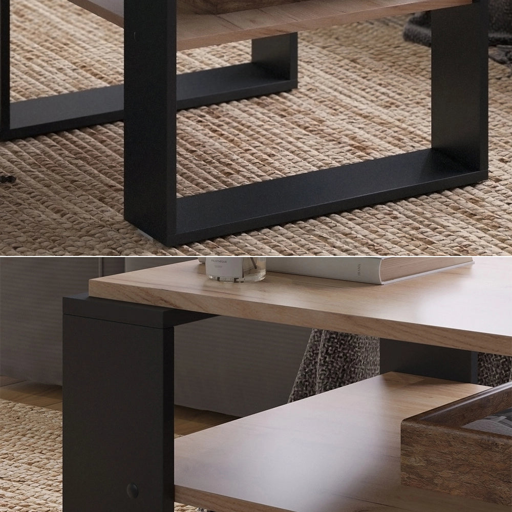 Vicco Tavolino da salotto Quercia dorata 65.6 x 55,8 cm con ripiano