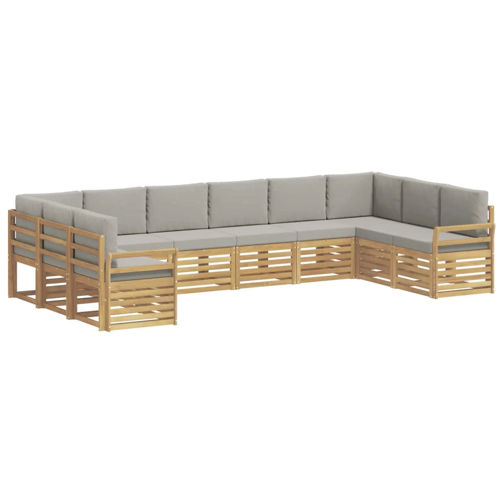 Set di divani da esterno 10 pcs Bianco e Grigio Chiaro 3392586