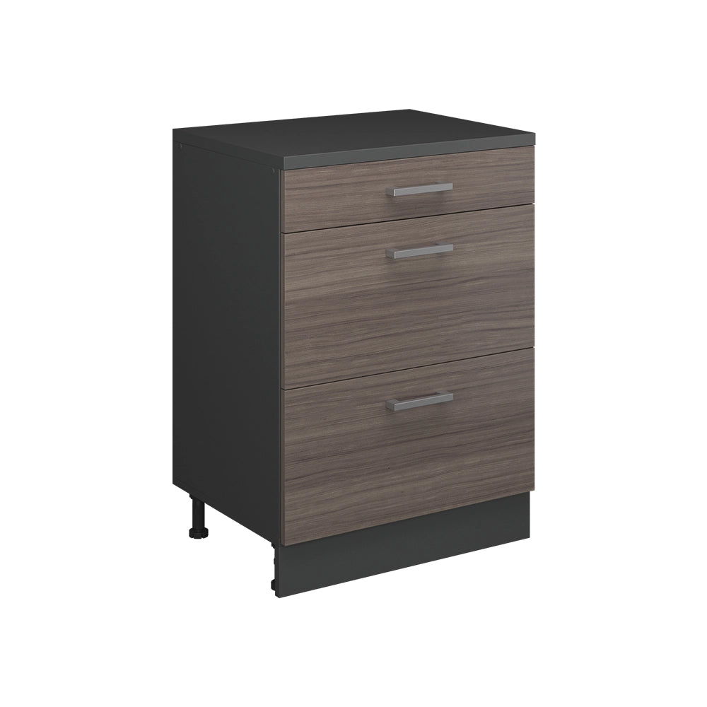 Mobile per mansarda Rion Grigio nobile/Antracite 60 x 83.8 cm senza inclinazione con 3 cassetti Vicco