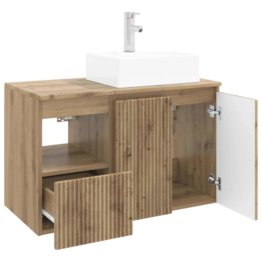 Set di mobili per il bagno 2 pz Rovere Artigianale 3404063