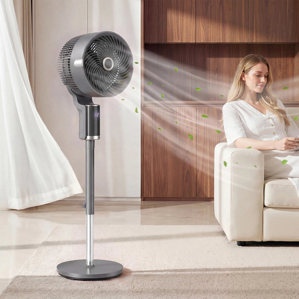 Ventilatore da pavimento con telecomando e timer ¨C zephmum ¨C Grigio 8 velocit¨¤ oscillante