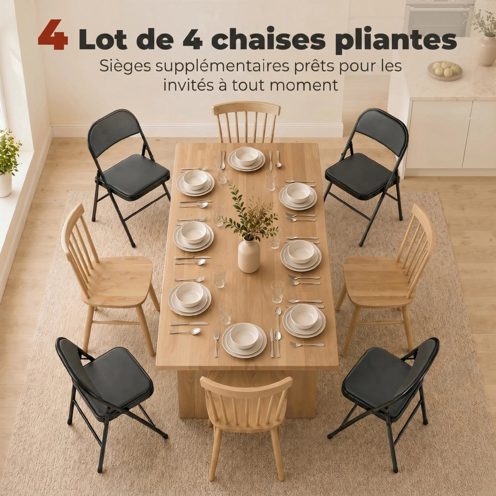 Sedia da pranzo pieghevole ¨C Minimal ¨C nero 45x46x78 cm
