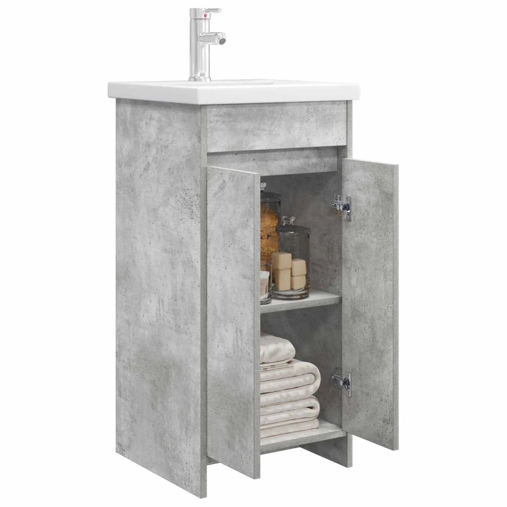 Mobile da bagno con lavabo Grigio Cemento 42 x 40 x 84,5 cm 890771