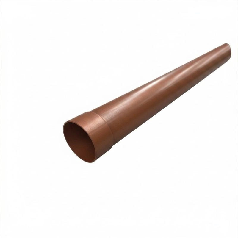 Tubo Pluviale "PLUVIA" in PMMA con Manicotto : Colore - Rame rosso, Diametro - 100, Metri Lineari - 1 metro