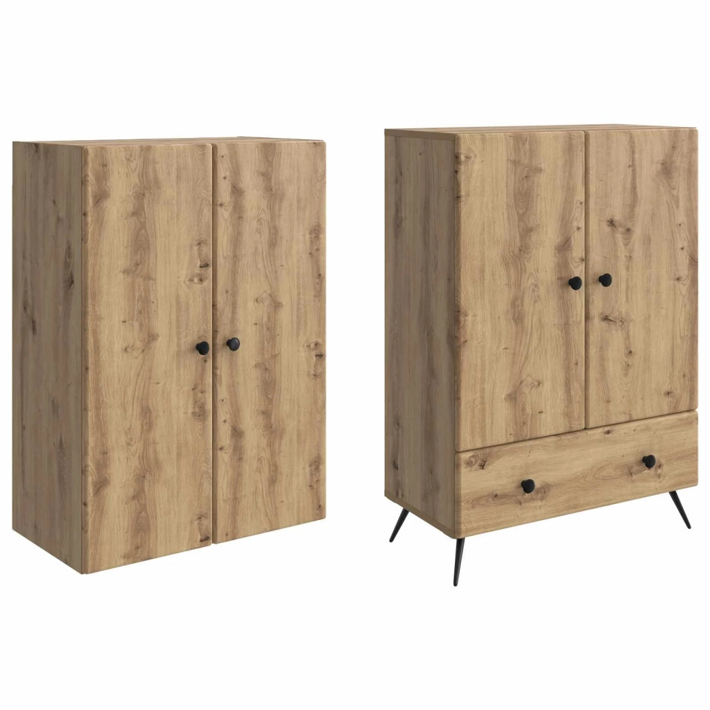 Set di armadi 2 pcs Rovere Artigianale Legno ingegnerizzato