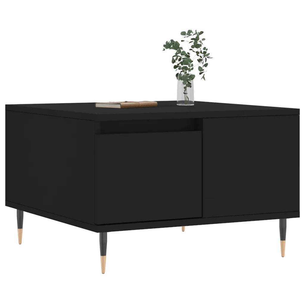 Tavolino da salotto | Tavolino da caff¨¨ | Tavolino da Soggiorno Nero 55x55x36,5 cm in Legno Multistrato