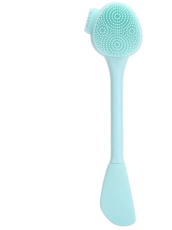Kit di pulizia facciale manuale con spazzola in silicone - Applicazione del maschera - Verde - Spazzola in silicone - Pulizia e massaggio - Adatto per
