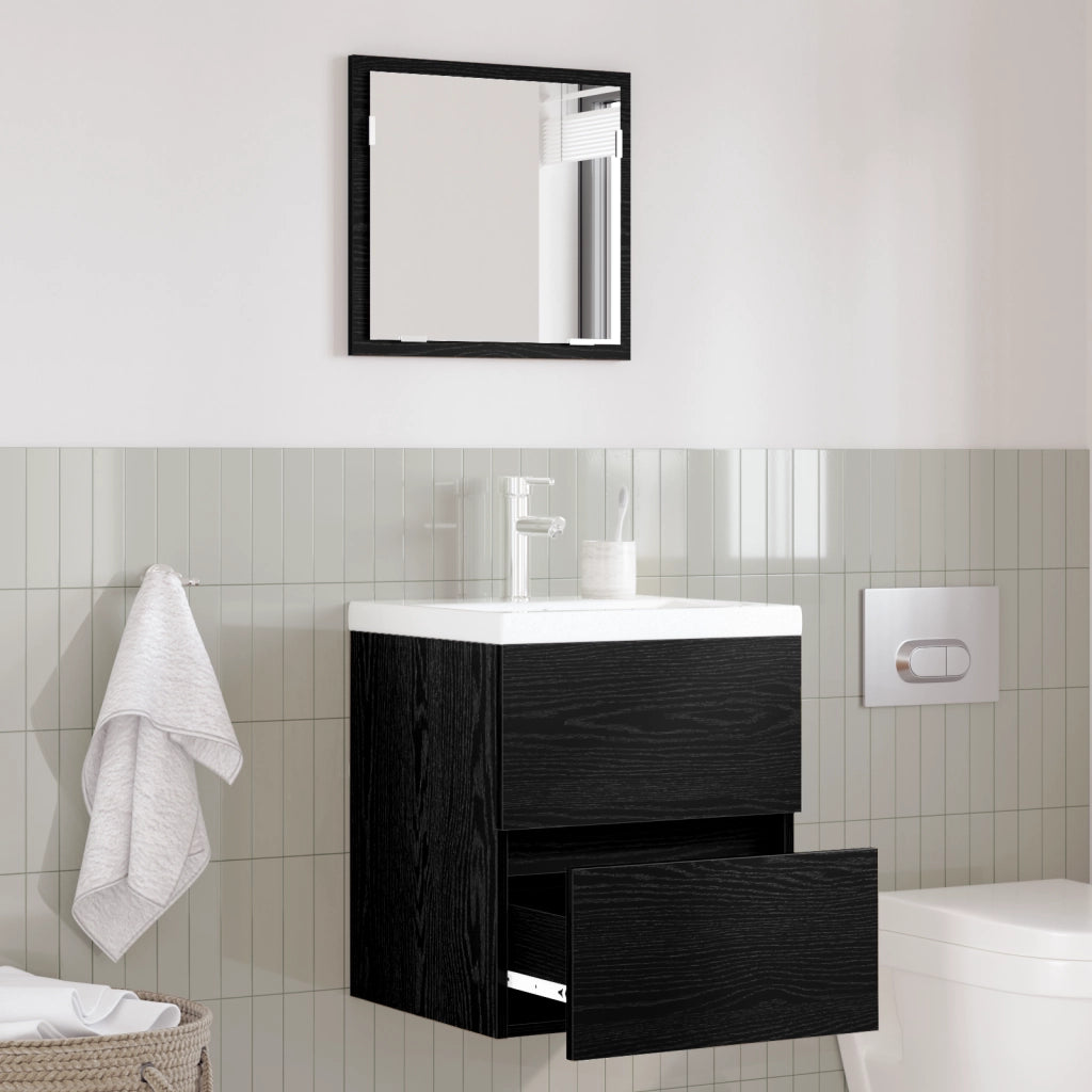 Mobiletto da bagno - Rovere Nero Legno ingegnerizzato Standard