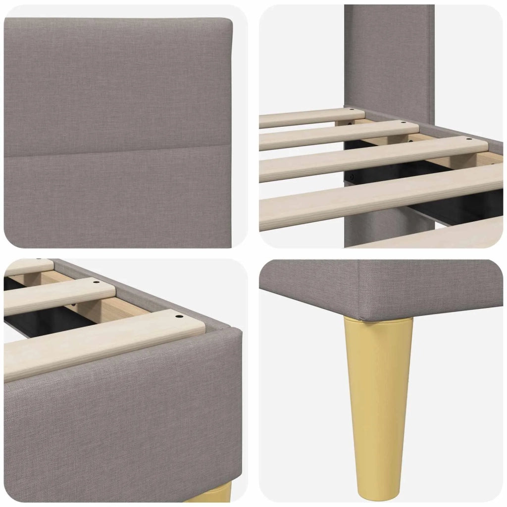 Struttura del letto con testiera Tortora 200 x 200 cm Tessuto 42027610