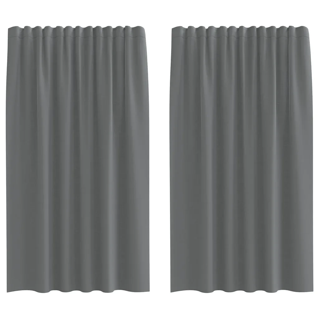 Tende in Voile con Tasche per Aste 2 pz Grigio Scuro 4102182