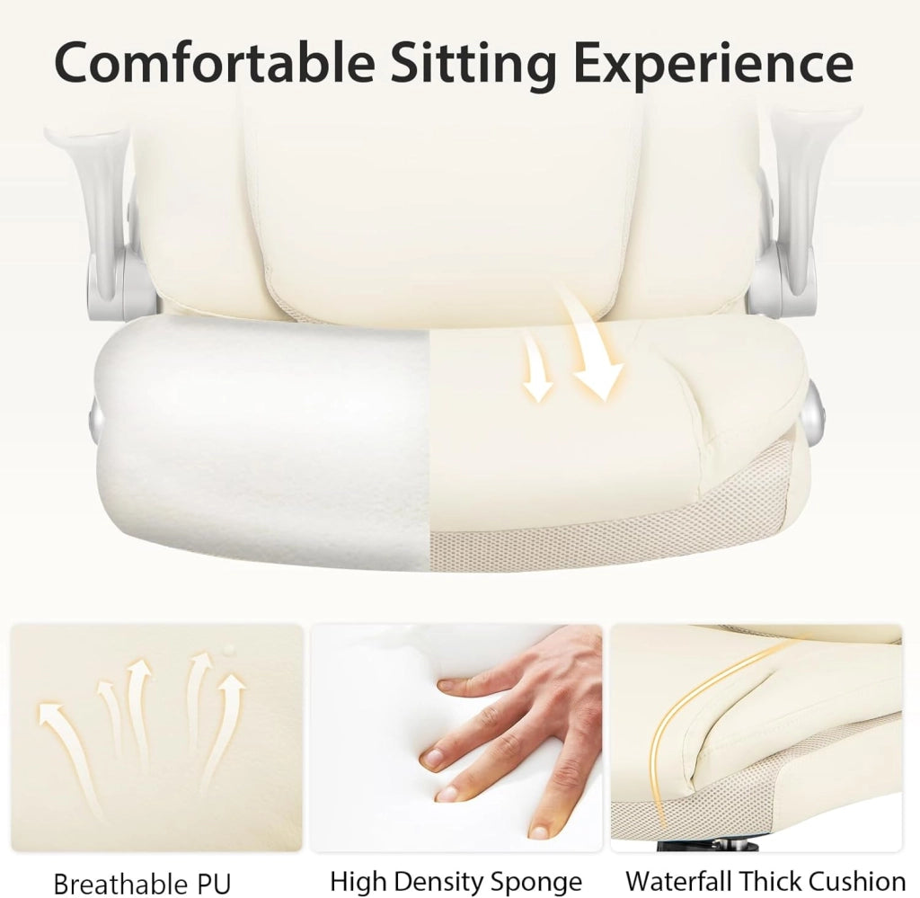 Sedia da ufficio ergonomica con altezza regolabile (49-59 cm), braccioli, schienale e funzione altalena, sedia per computer con rotella girevole a 360 gradi per casa e ufficio, FE43880ZKDE