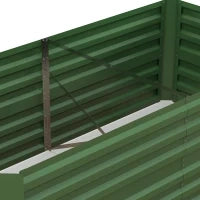 Letto per Orto Rettangolare Rinforzato con Tubi in Acciaio Zincato 180 x 90 x 59 cm Verde