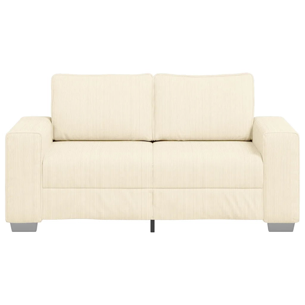 Divano Divanetto Crema 160x77x82 cm Tessuto di Velluto a Coste 4105195