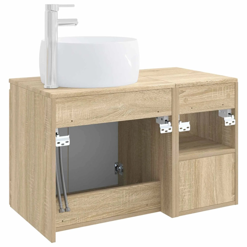 Set di mobili per il bagno 2 pz Rovere Sonoma 3404096