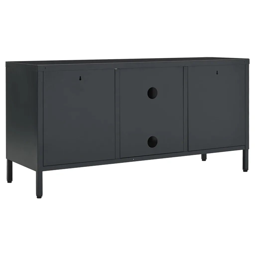 Mobile TV | Armadietto TV | Mobile Porta TV Antracite 105x35x52 cm in Acciaio e Vetro