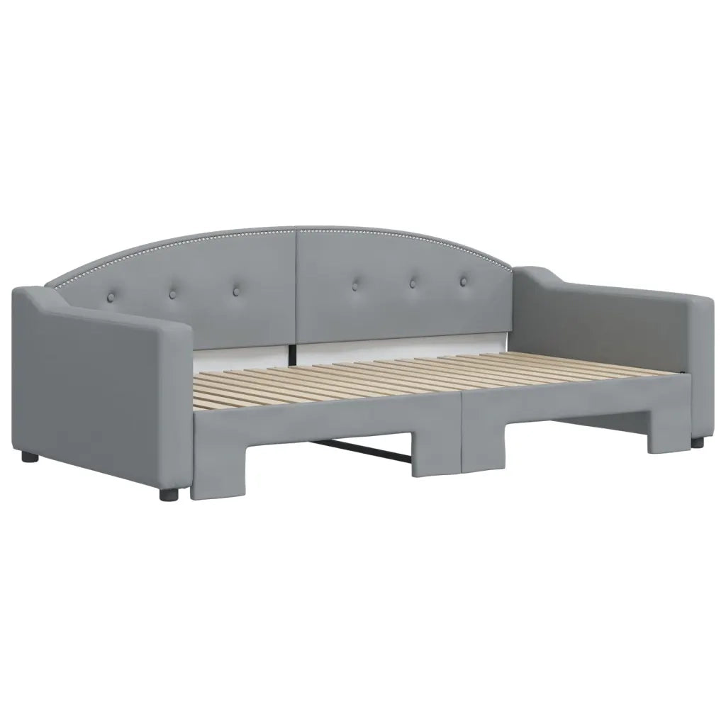 Divano Letto con Letto Estraibile Grigio Chiaro 100x190 Tessuto 3197607