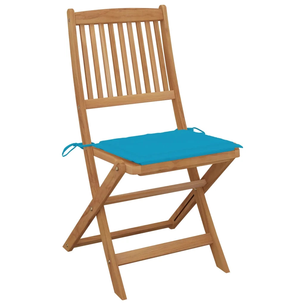 Sedie da Giardino Pieghevoli 6 pz con Cuscini Massello Acacia 3074998