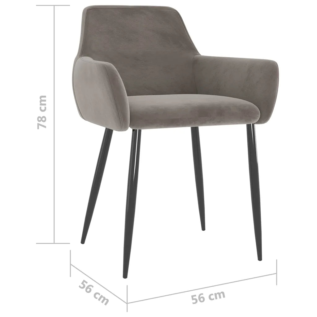 Sedie da Pranzo 2 pz Grigio Chiaro in Velluto 323104