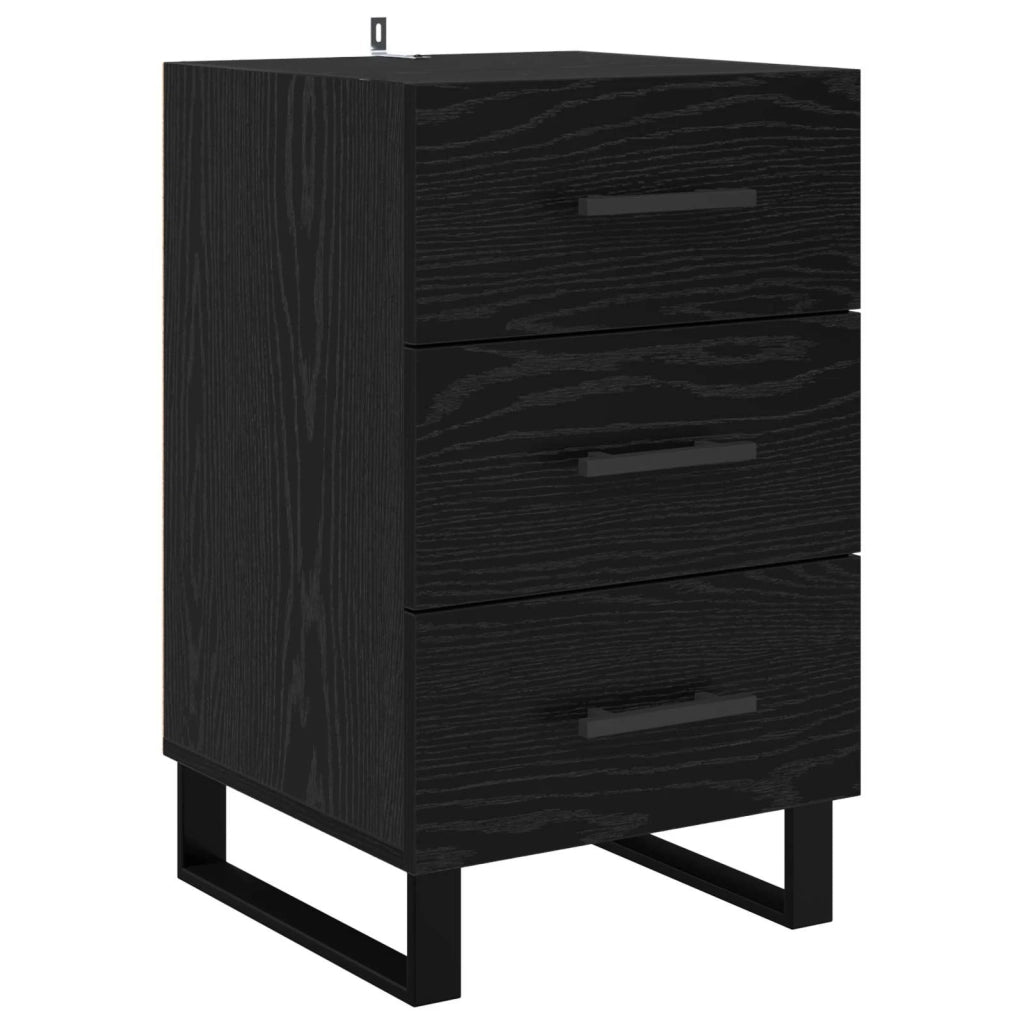 Armadio da Notte Rovere Nero 40 x 40 x 66 cm Legno multistrato 882145