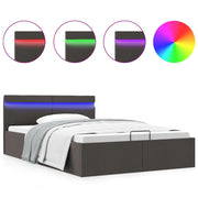 Letto Idraulico Contenitore LED Grigio Scuro Tessuto 140x200cm  cod mxl 63650
