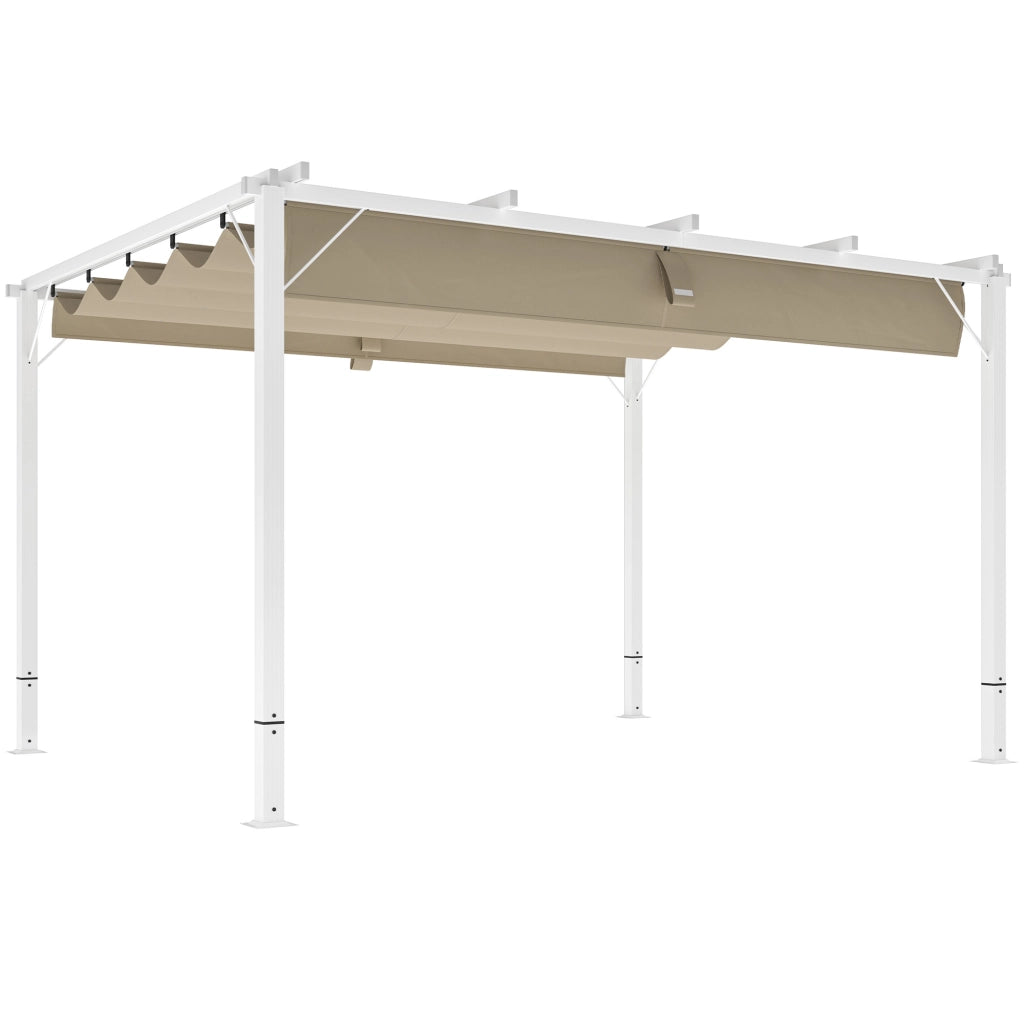 Pergola da giardino ¨C zephmum ¨C alluminio, bianco, 3x4m, toit r¨¦tractable