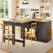 TAVOLO da cucina estensibile girevole 120-194 cm MDF nero