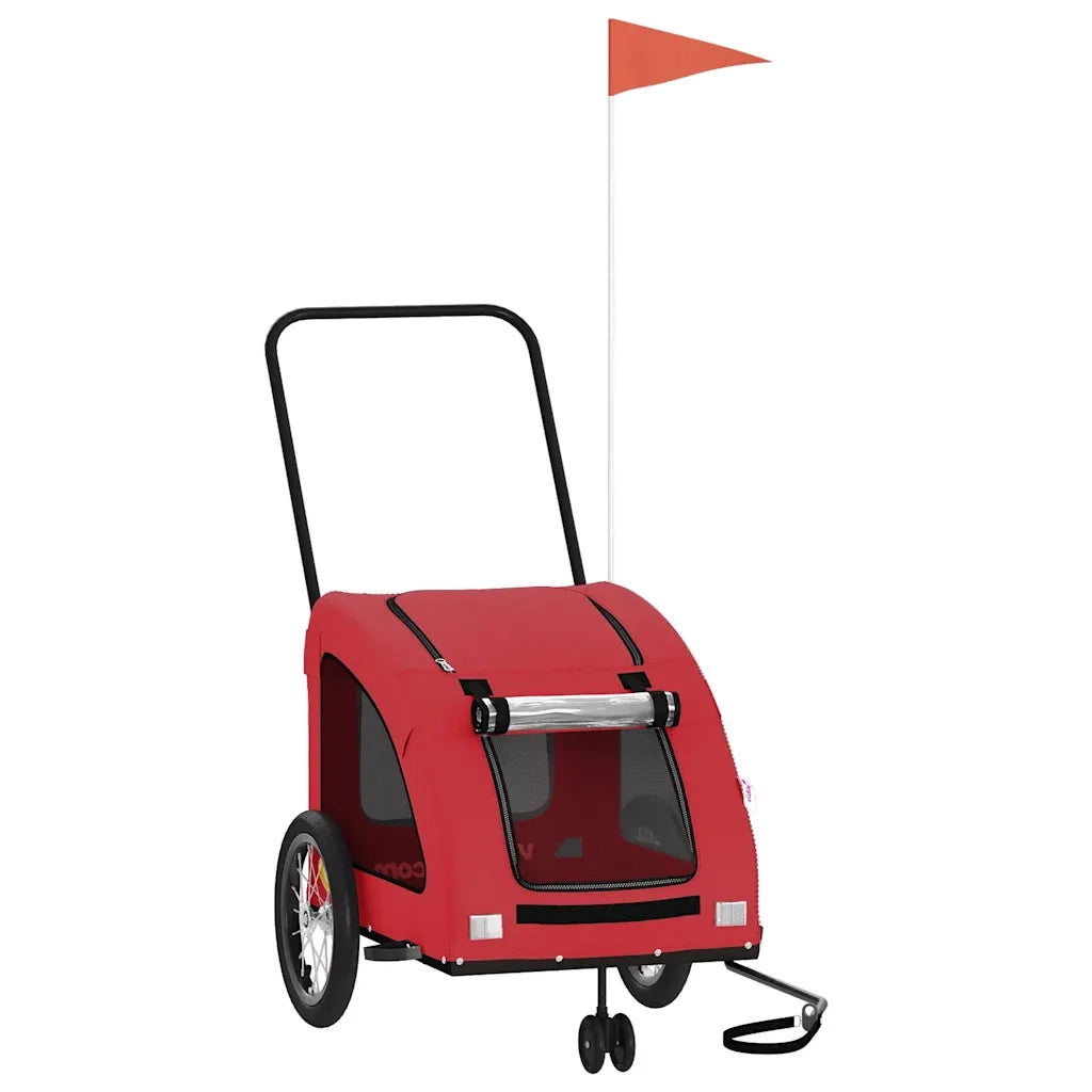 Rimorchio da Bici per Animali Rosso Oxford e Ferro CFW6036839