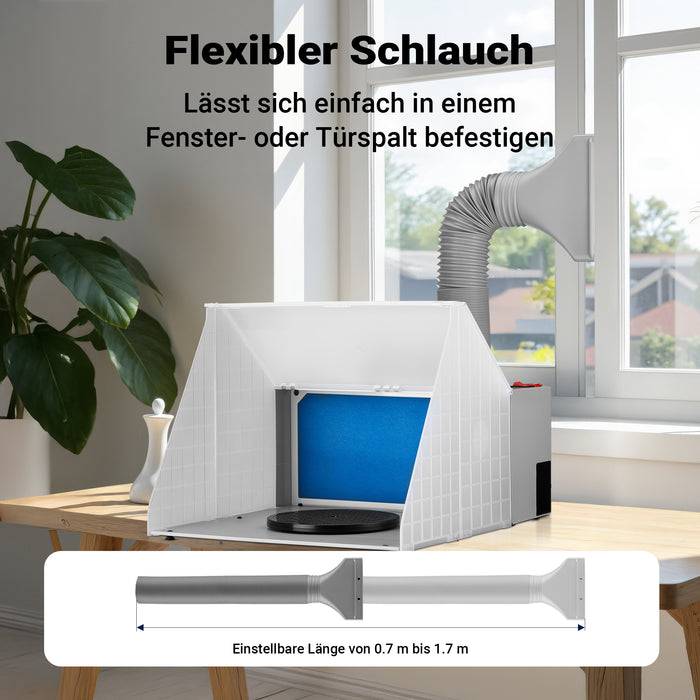 Cabina di aspirazione per verniciatura ad aerografo 4m³/min Aspiratore filtro e tubo aria di scarico