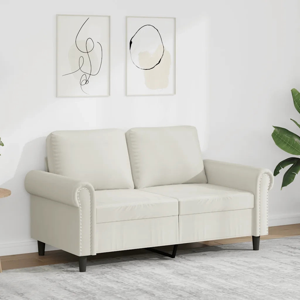 Divano a 2 Posti crema 120 cm in Vellutocod mxl 86737