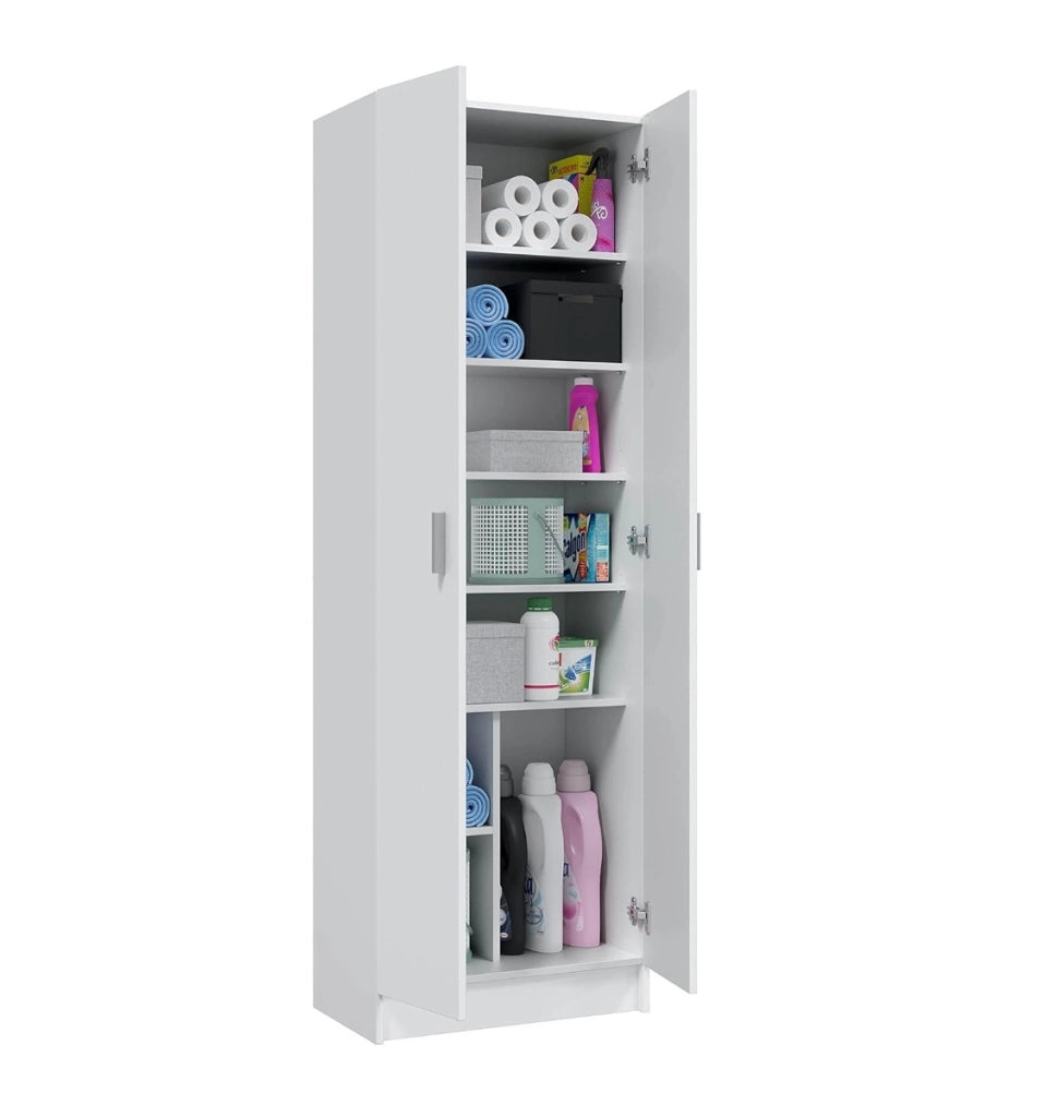 ARMADIO MULTIUSO 2 ANTE BIANCO 007146O L.59 P.37 H.180 CM