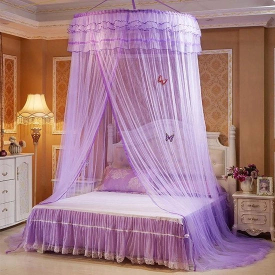 Ombrellone Princess per letto a forma di cerchio - Opaco - Adattabile - Per bambine - Per bambini - Blu scuro