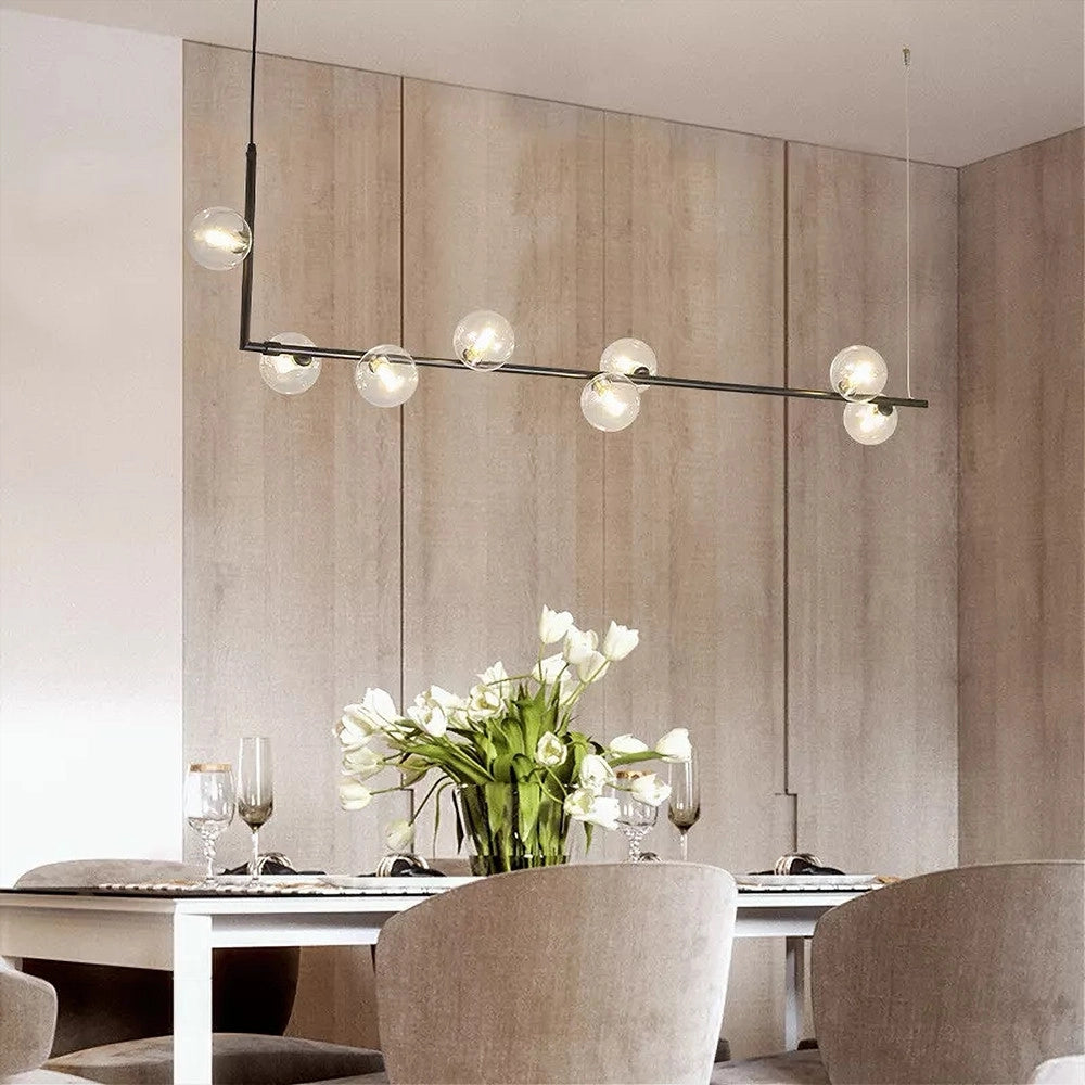 Trade Shop - Lampadario 8 Sfere G9 In Vetro Da Soffitto In Metallo Oro Design Moderno 71638 -